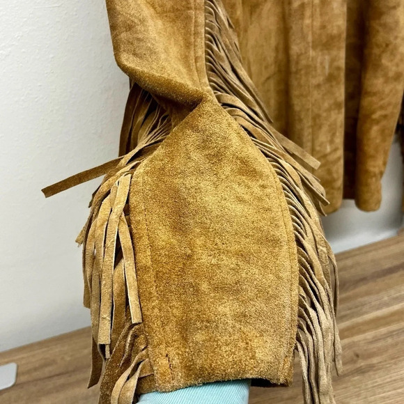 Men’s Suede Leather Fringed Western Jacket size XL - Picture 14 of 14